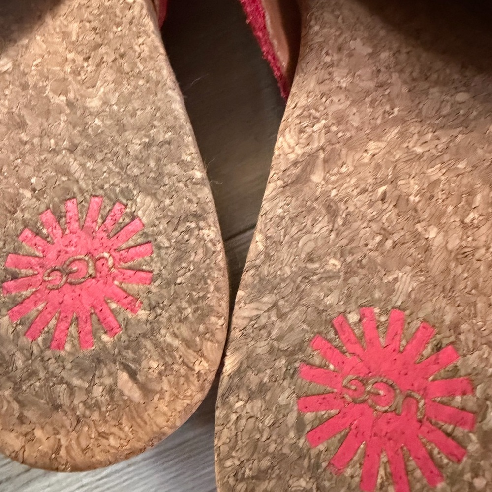 UGG Red Fringe wedges - Picture 2 of 4